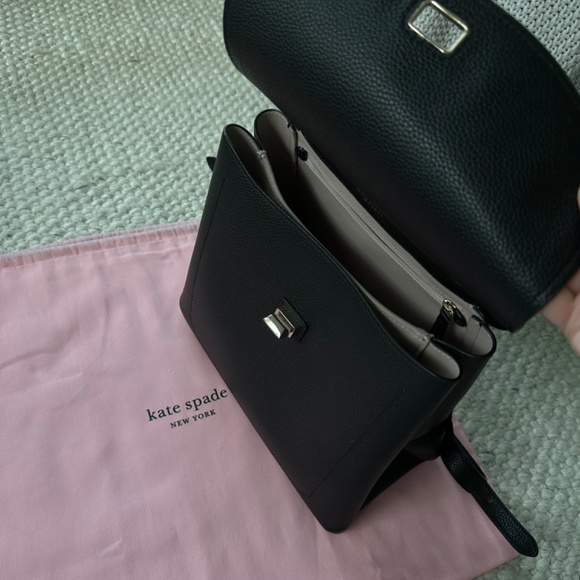 Black leather backpack - Picture 3 of 9